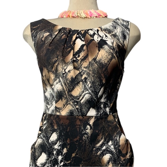 CONNECTED APPAREL Brown and Beige Sleeveless Dress Size 12 - Picture 9 of 15